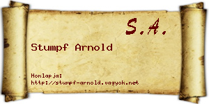 Stumpf Arnold névjegykártya